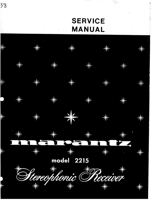 Marantz Model 2215 Stereophonic Receiver Service Manual (Pages: 30)
