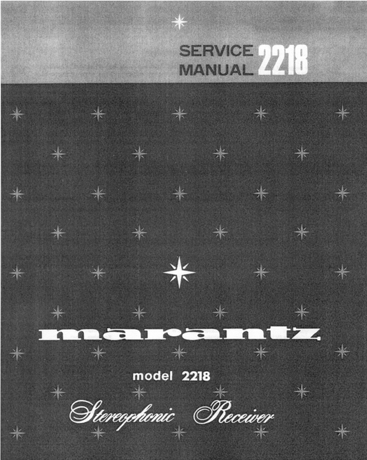 Marantz Model 2218 Stereophonic Receiver Service Manual (Pages: 33)