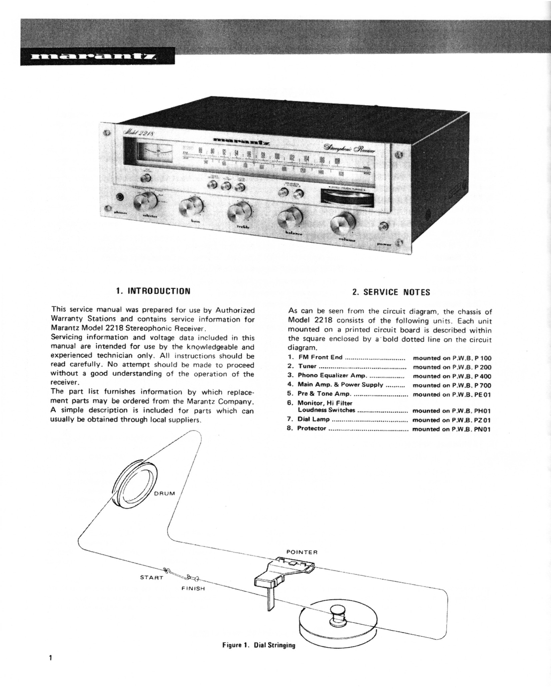 Marantz Model 2218 Stereophonic Receiver Service Manual (Pages: 33)
