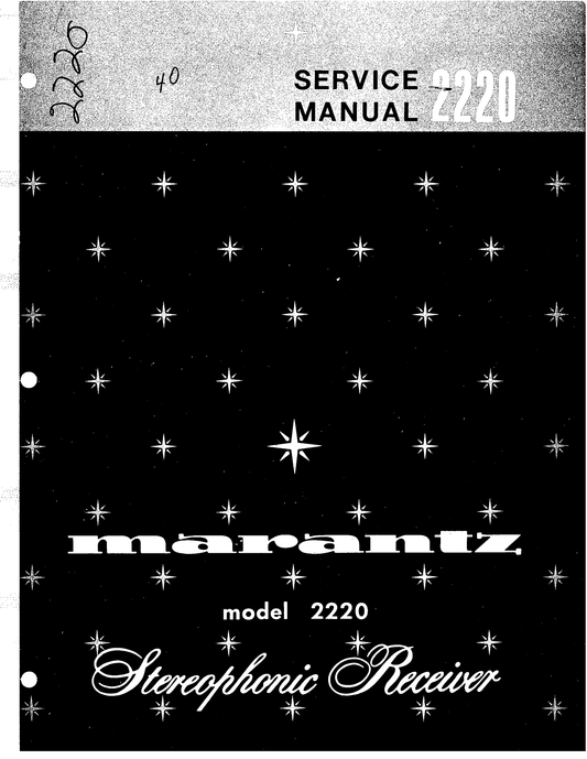 Marantz Model 2220 Stereophonic Receiver Service Manual (Pages: 28)