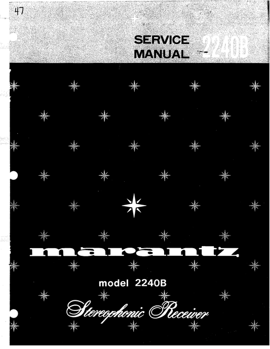 Marantz Model 2240 B Stereophonic Receiver Service Manual (Pages: 42)