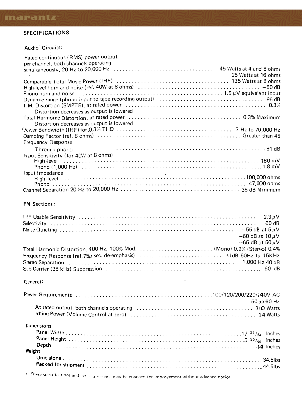 Marantz Model 2245 Stereophonic Receiver Service Manual (Pages: 33)