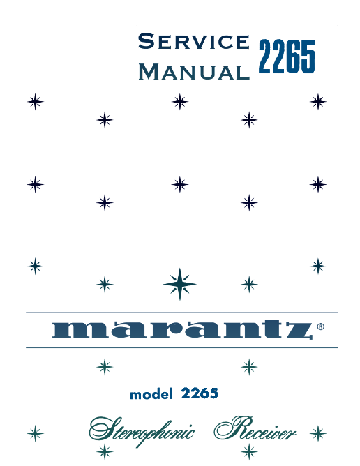 Marantz Model 2265 Stereophonic Receiver Service Manual (Pages: 40)