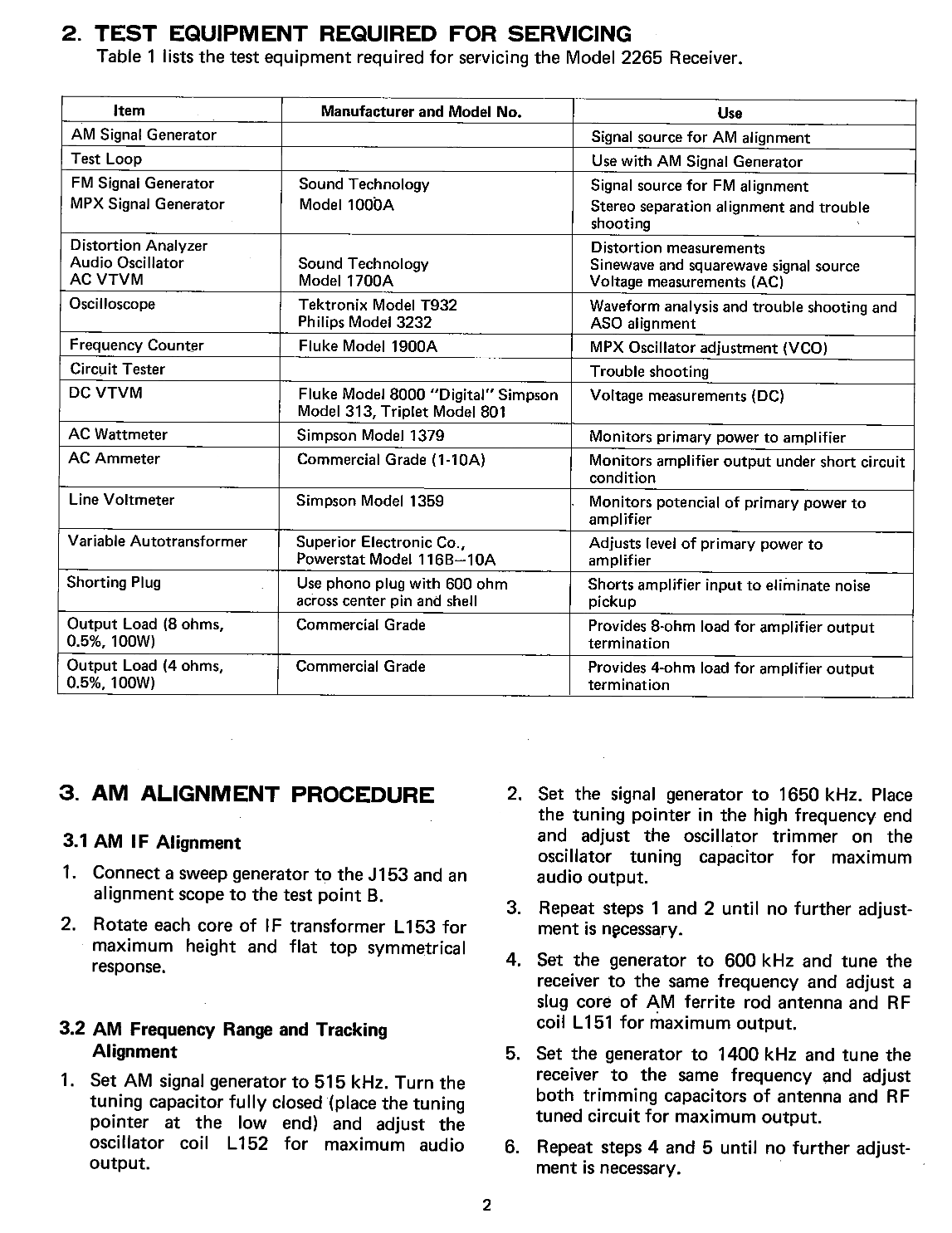 Marantz Model 2265 Stereophonic Receiver Service Manual (Pages: 40)