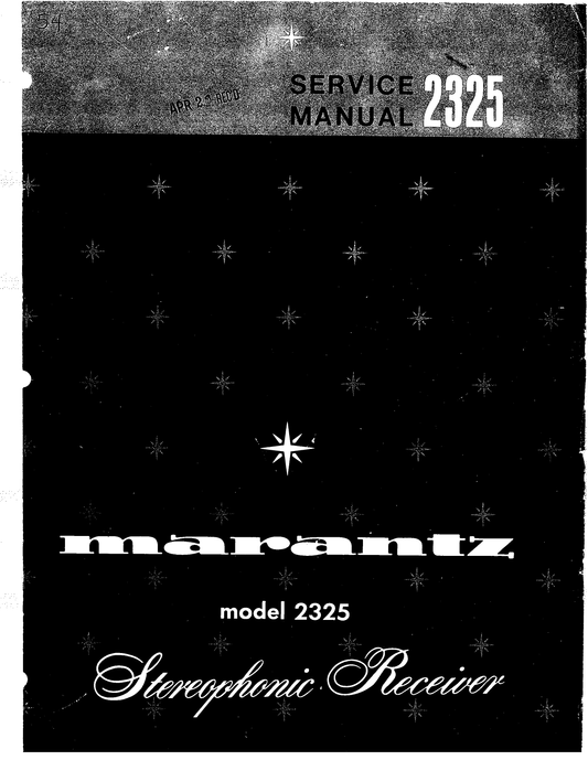 Marantz Model 2325 Stereophonic Receiver Service Manual (Pages: 48)