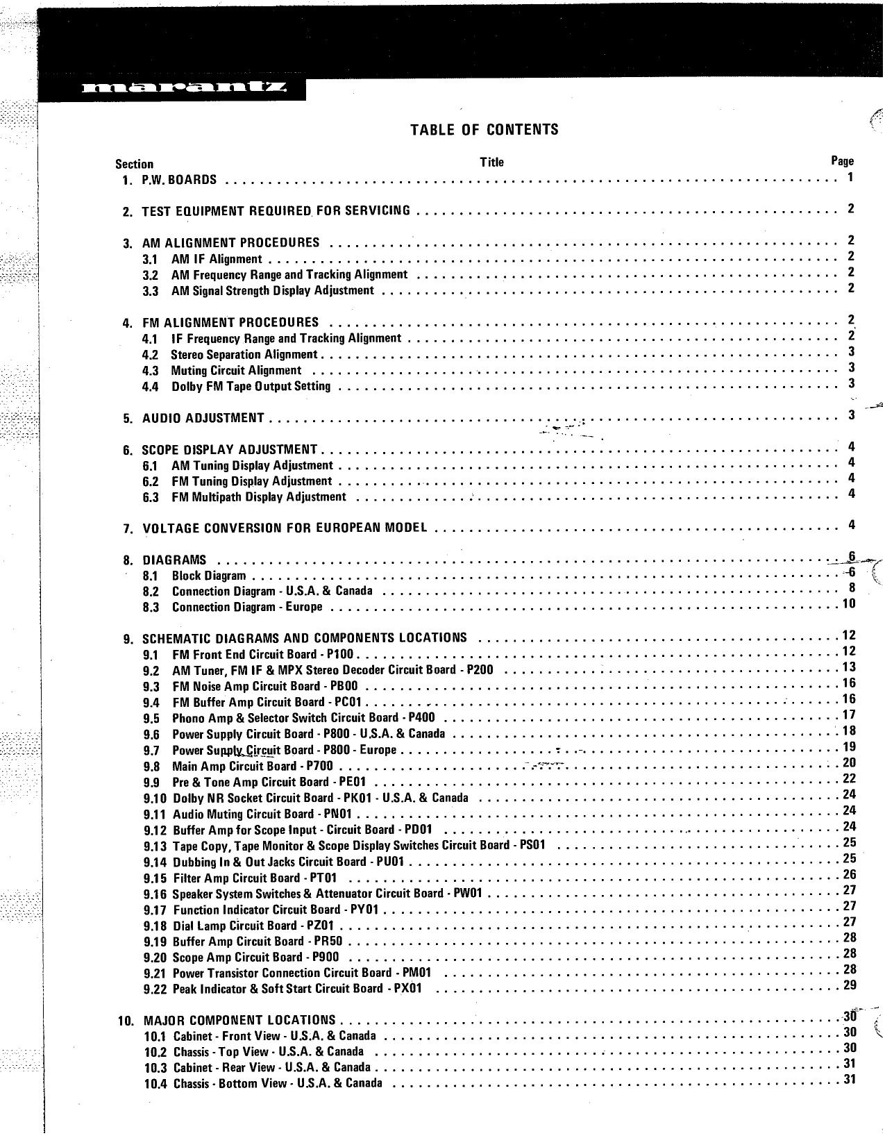 Marantz Model 2500 Stereophonic Receiver Service Manual (Pages: 46)