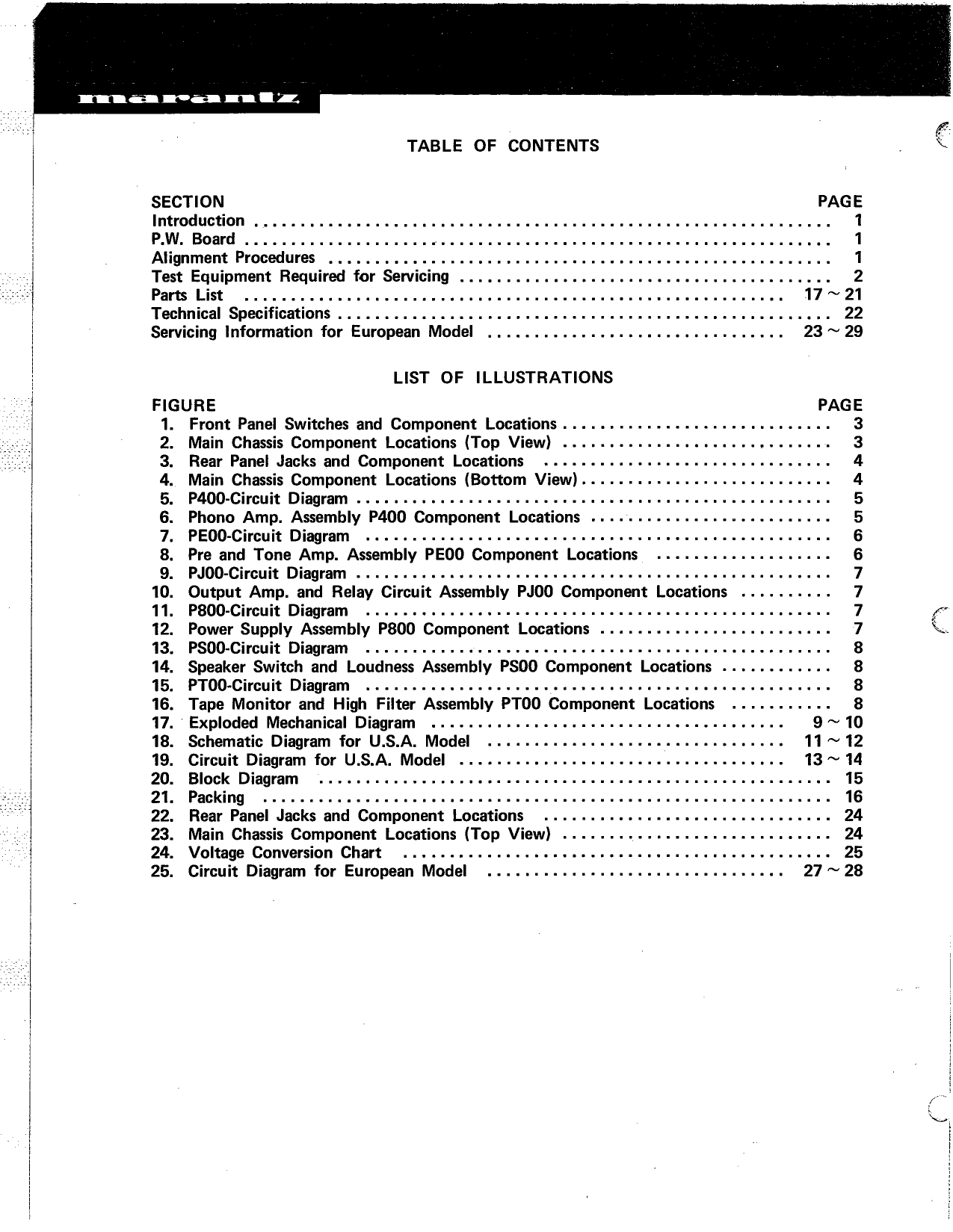 Marantz Model 3200 Stereo Control Console Service Manual (Pages: 24)