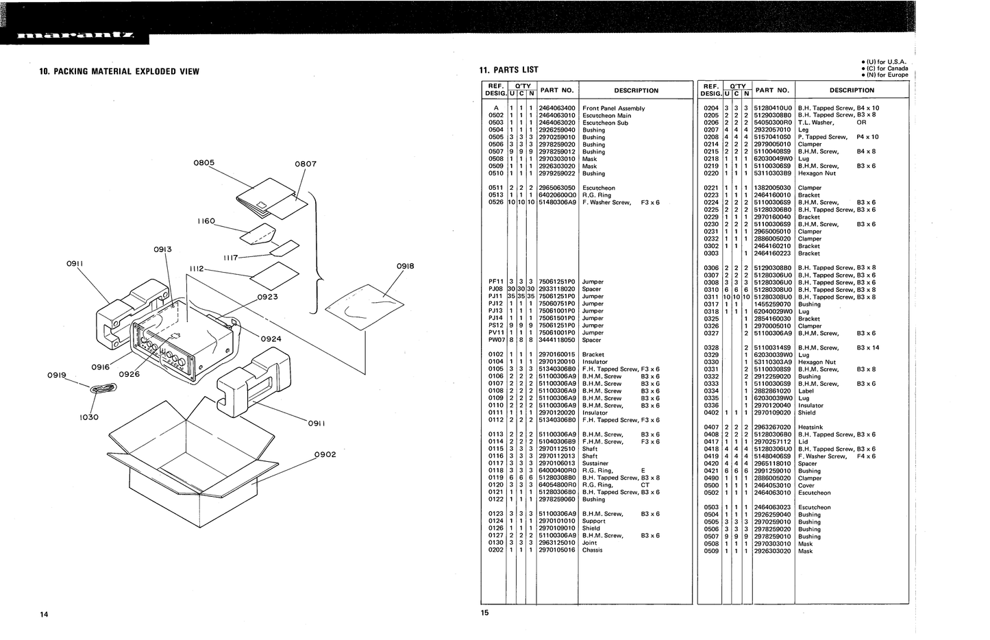 Marantz Model 3250B Stereo Control Console Service Manual (Pages: 20)