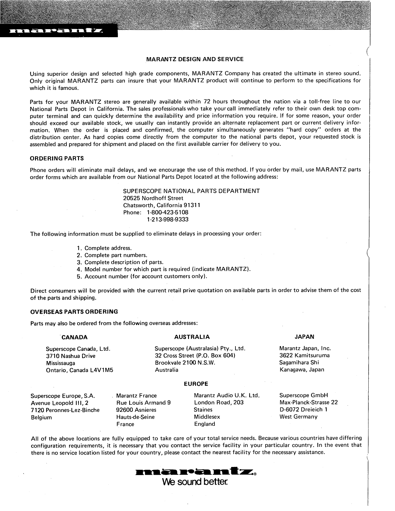 Marantz Model 3250B Stereo Control Console Service Manual (Pages: 20)