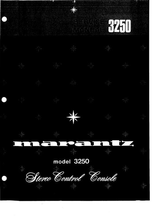 Marantz Model 3250 Stereo Control Console Service Manual (Pages: 21)