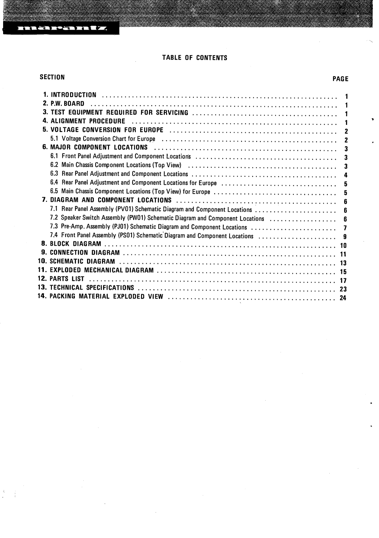 Marantz Model 3250 Stereo Control Console Service Manual (Pages: 21)