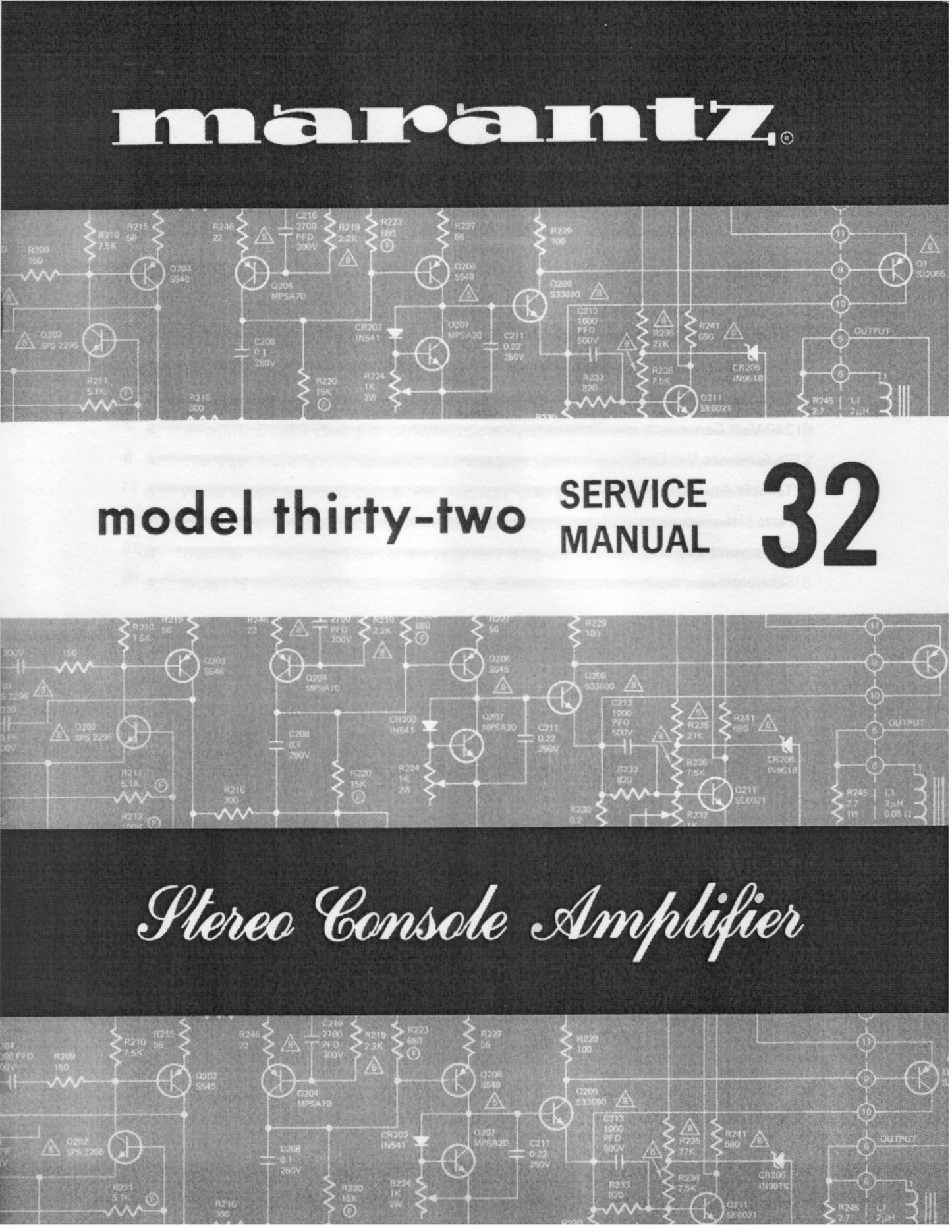 Marantz Model 32 Stereo Console Amplifier Service Manual (Pages: 21)