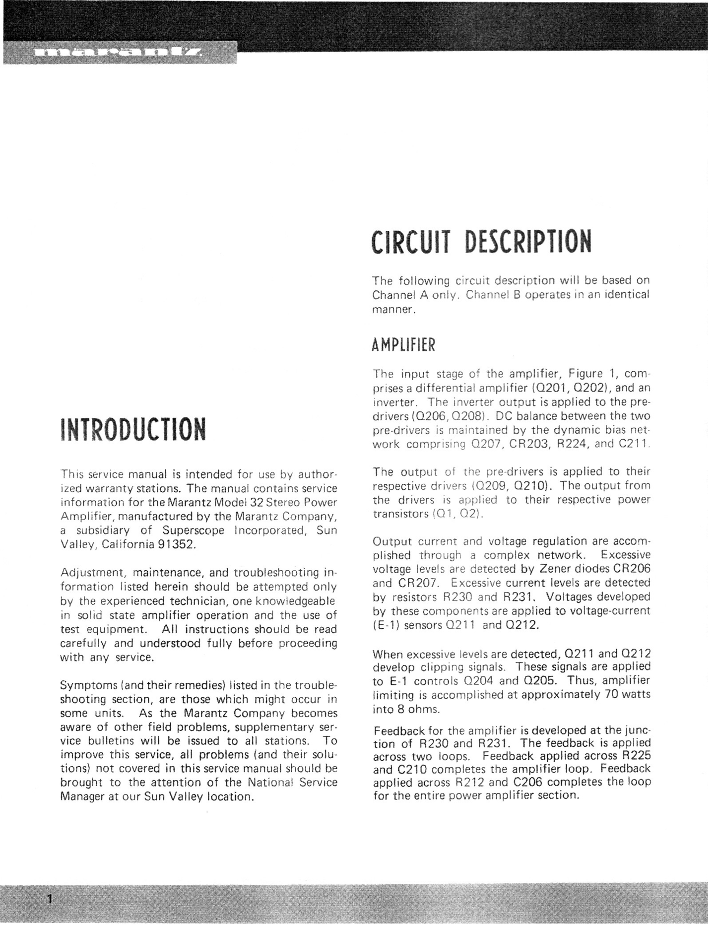 Marantz Model 32 Stereo Console Amplifier Service Manual (Pages: 21)