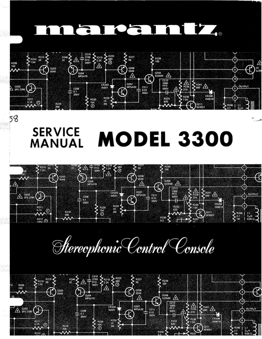 Marantz Model 3300 Stereo Control Console Service Manual (Pages: 36)