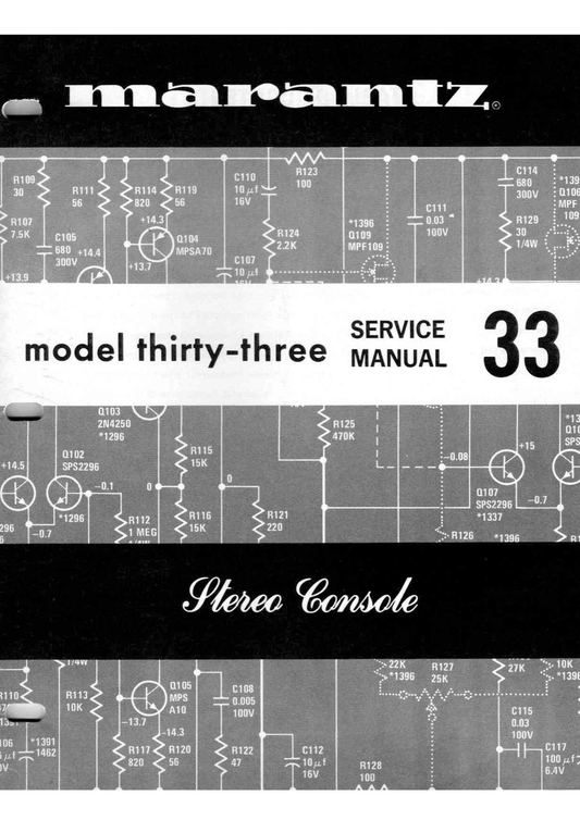 Marantz Model 33 Stereo Console Service Manual (Pages: 26)