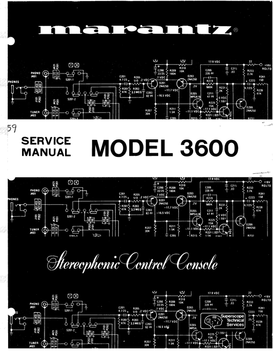 Marantz Model 3600 Stereo Control Console Service Manual (Pages: 32)