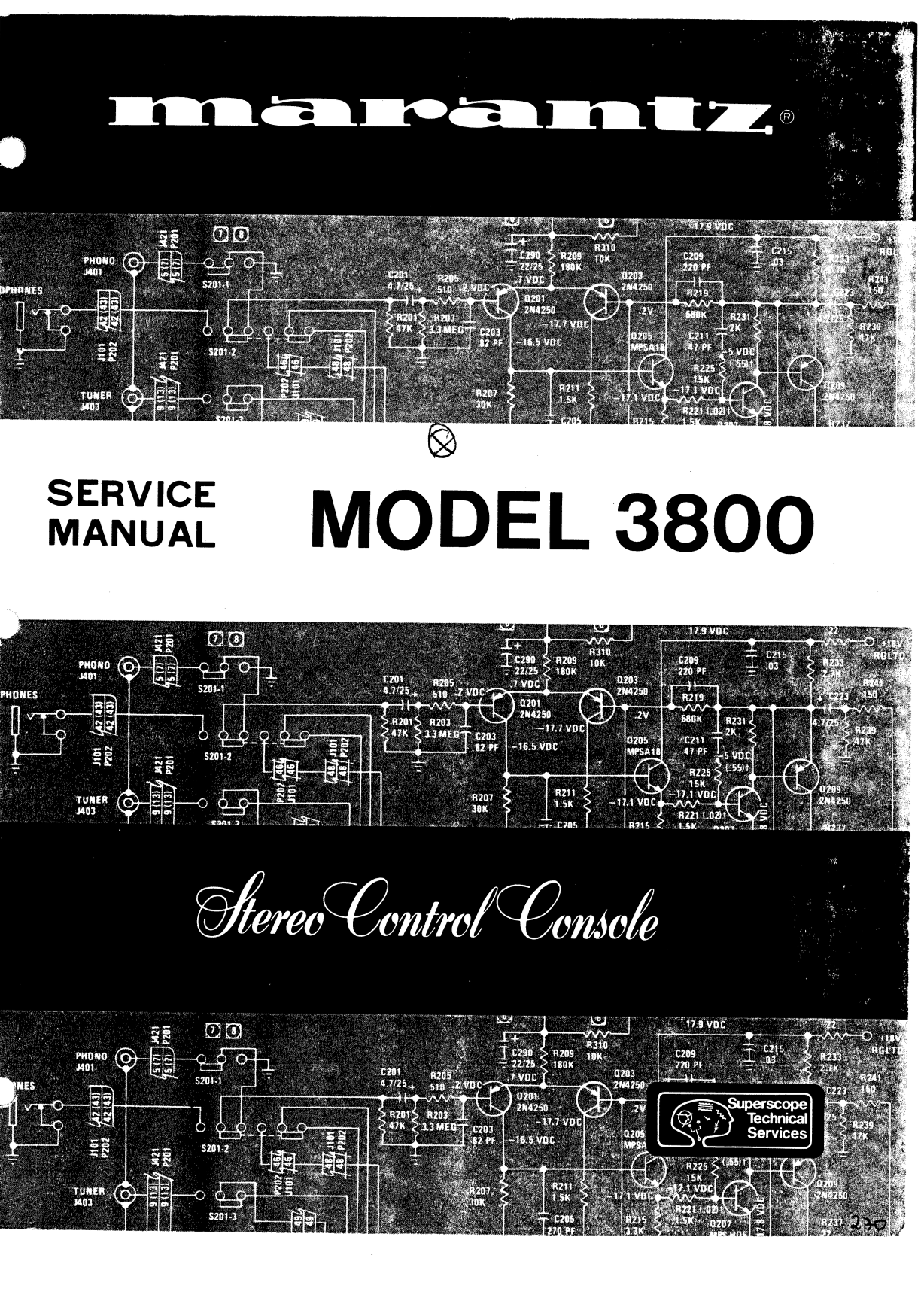 Marantz Model 3800 Stereo Control Console Service Manual (Pages: 49)