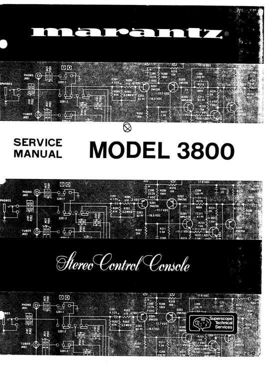 Marantz Model 3800 Stereo Control Console Service Manual (Pages: 49)