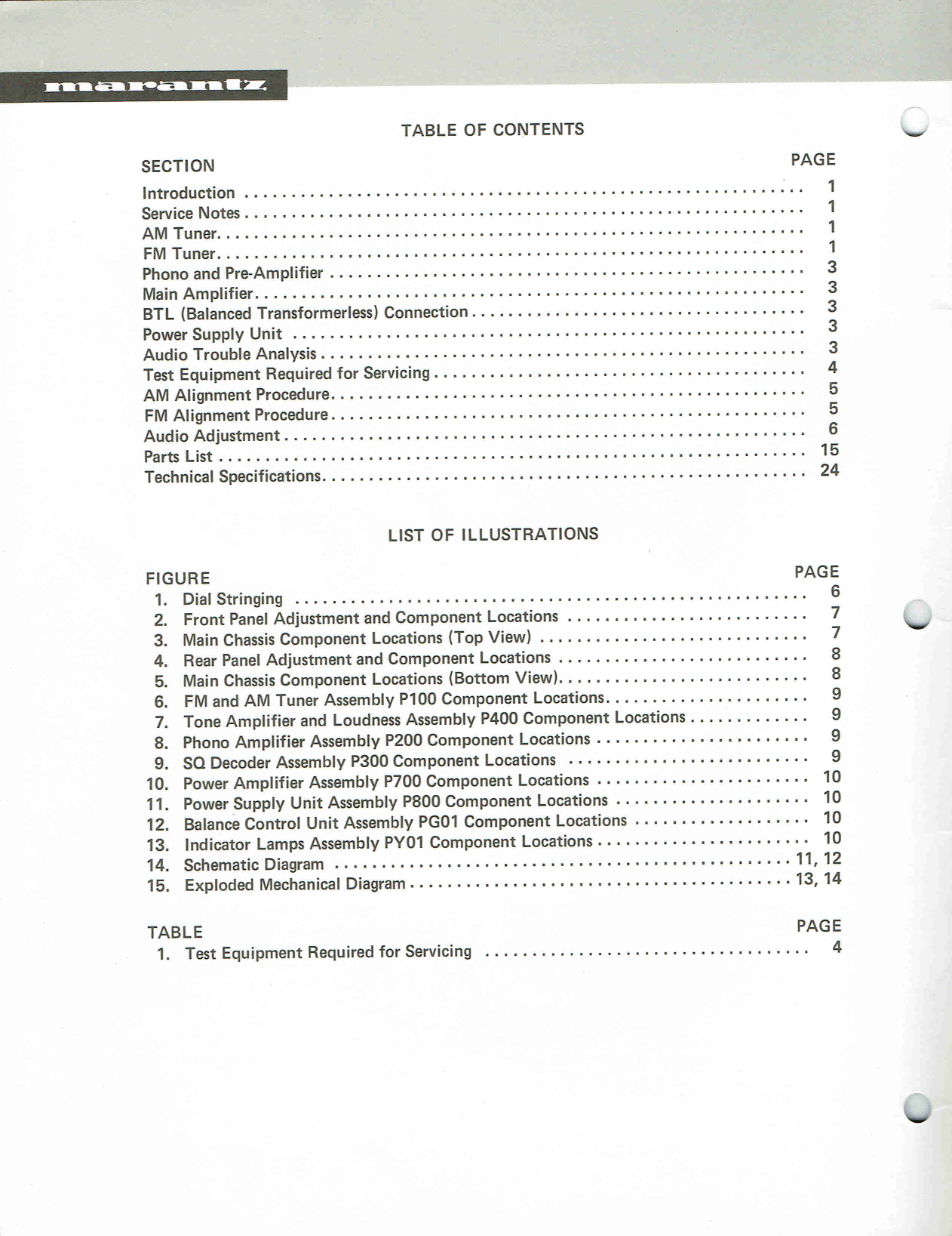 Marantz Model 4220 Stereo 2+ Quadradial 4 Receiver Service Manual (Pages: 26)