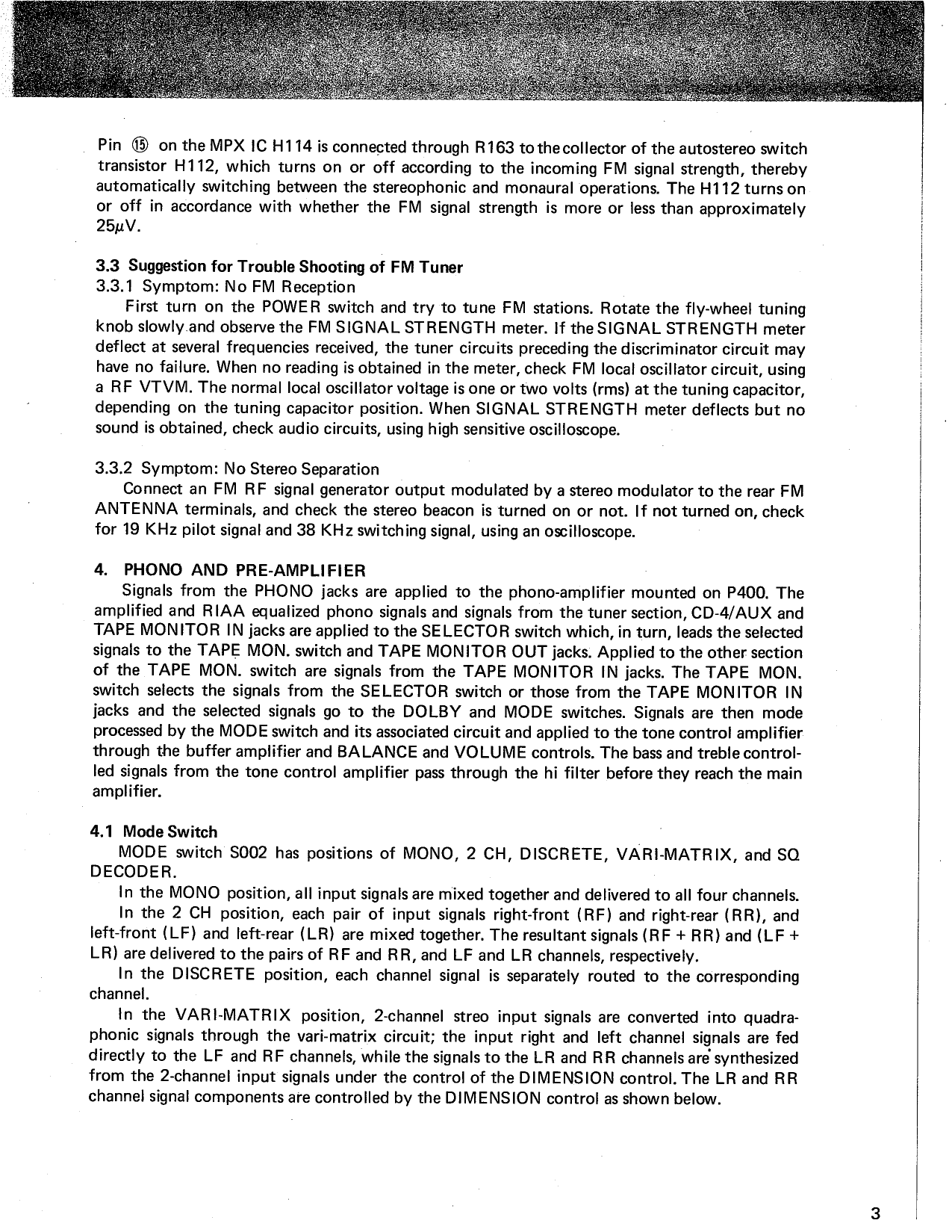 Marantz Model 4230 Stereo 2+ Quadradial 4 Receiver Service Manual (Pages: 40)