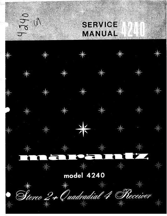Marantz Model 4240 Stereo 2+ Quadradial 4 Receiver Service Manual (Pages: 52)