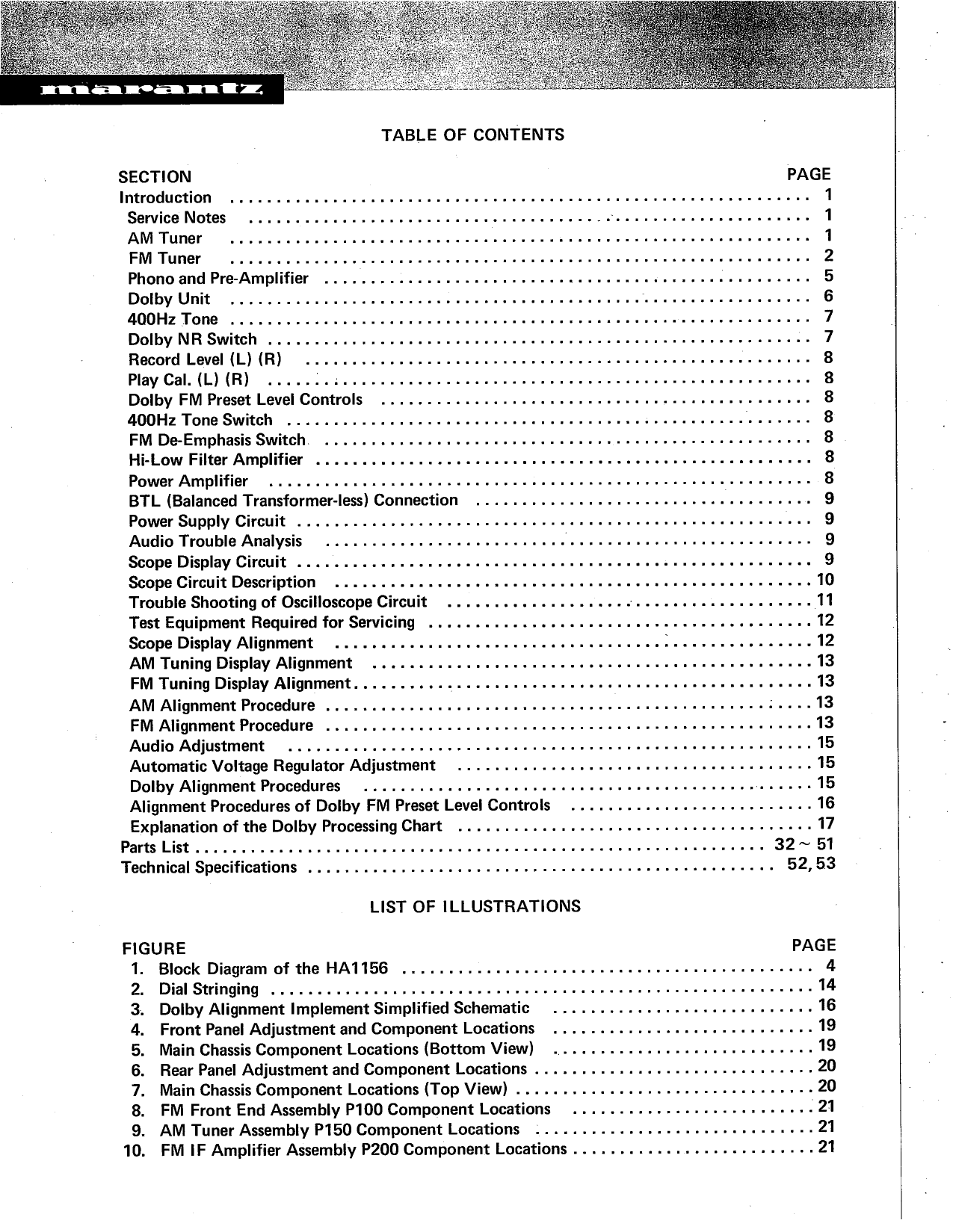 Marantz Model 4400 Stereo 2+ Quadradial 4 Receiver Service Manual (Pages: 56)
