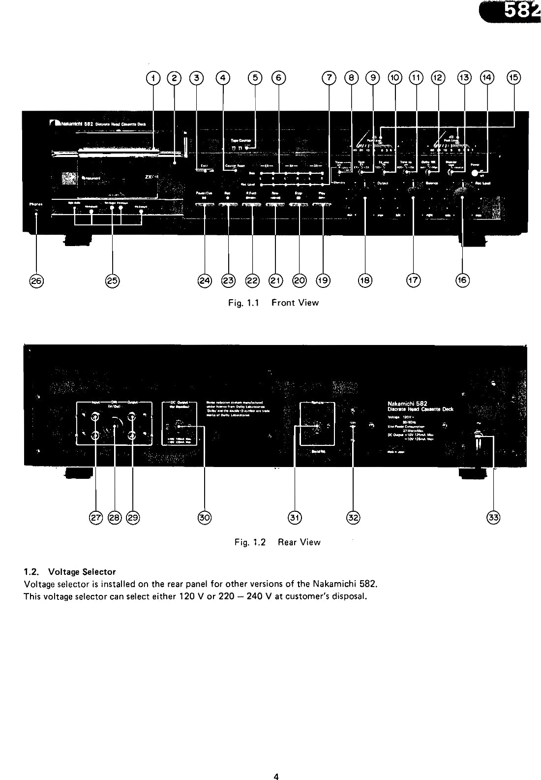 Nakamichi Model 582 Discrete Head Cassette Deck Service Manual (Pages: 121)