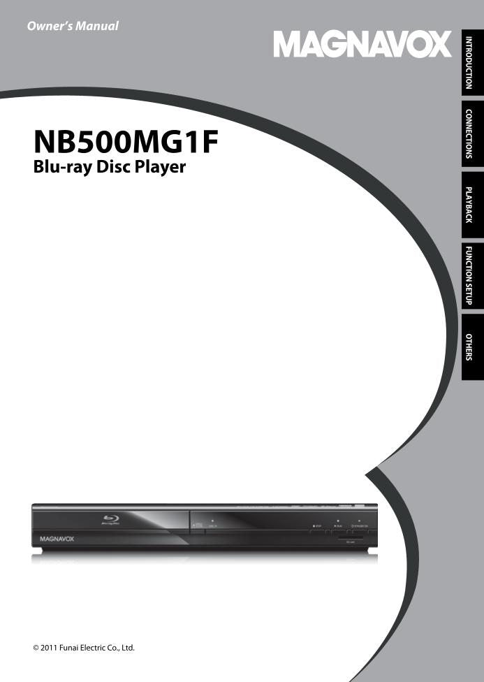 Magnavox NB500 MG 1F/F7 Blu-Ray DVD Player Operating Manual