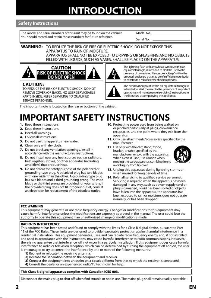 Magnavox NB530MGX Blu-Ray DVD Player Operating Manual