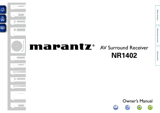 Marantz NR1402 AV Receiver Owner/ User Manual (Pages: 99)