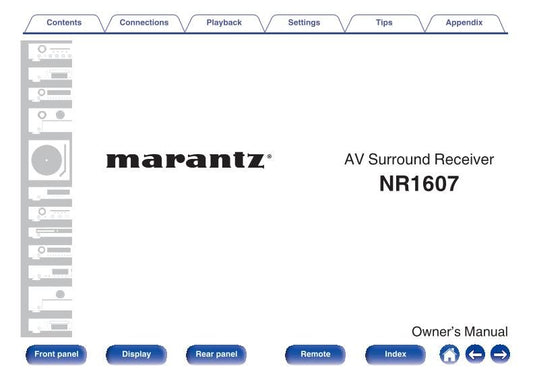 Marantz NR1607 Audio/Video Receiver Operating Manual