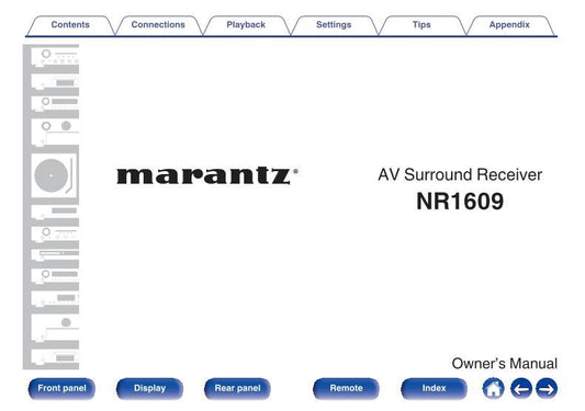 Marantz NR1609 Audio/Video Receiver Operating Manual