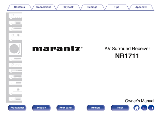 Marantz NR1711 AV Receiver Owner/ User Manual (Pages: 282)