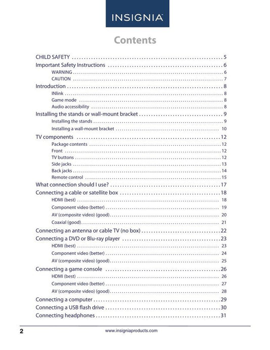 Insignia NS19D220NA16AOM TV Operating Manual