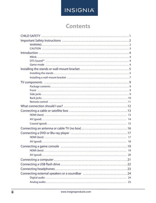 Insignia NS24D310NA17om TV Operating Manual