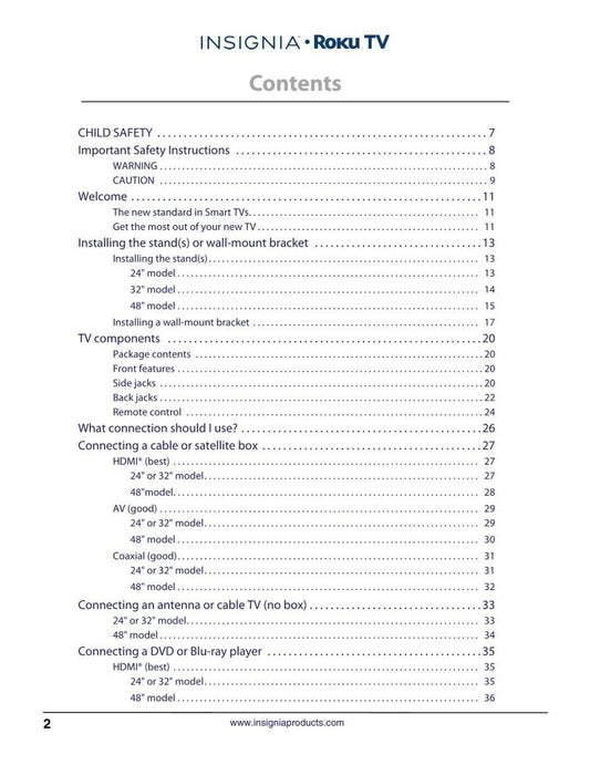 Insignia NS-24ER310CA17 NS-24ER310NA17 NS-32DR310CA17 TV Operating Manual