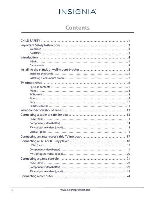 Insignia NS32D220NA16 TV Operating Manual