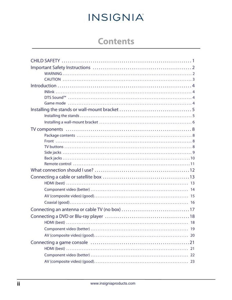 Insignia NS32D420NA16OM TV Operating Manual