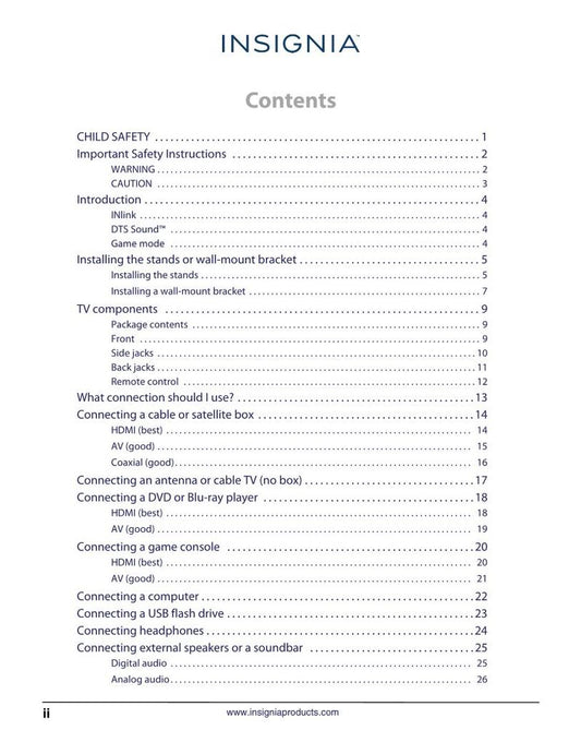 Insignia NS-40D510MX17 NS-40D510NA17 TV Operating Manual