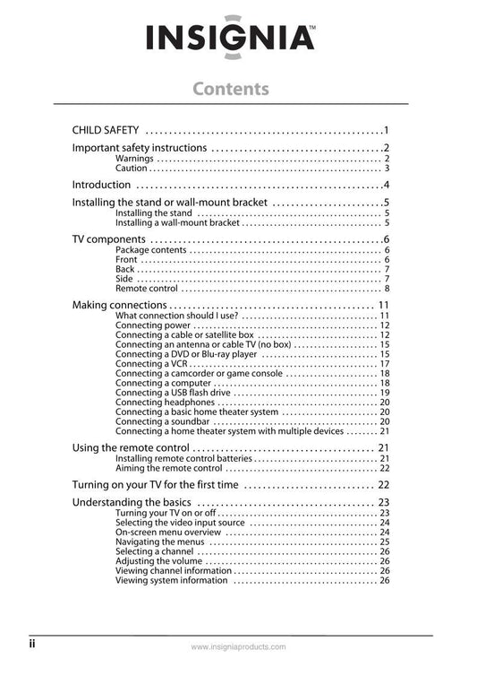 Insignia NS42E760A12 TV Operating Manual