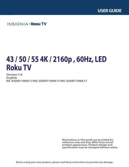 Insignia NS50 DR 710NA17 TV Operating Manual