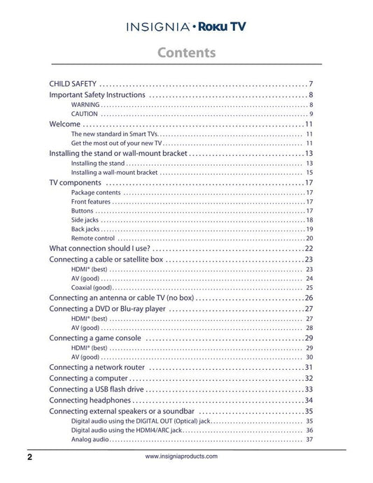 Insignia NS-43DR710CA17 NS-55DR710NA17 NS43DR710NA17 TV Operating Manual