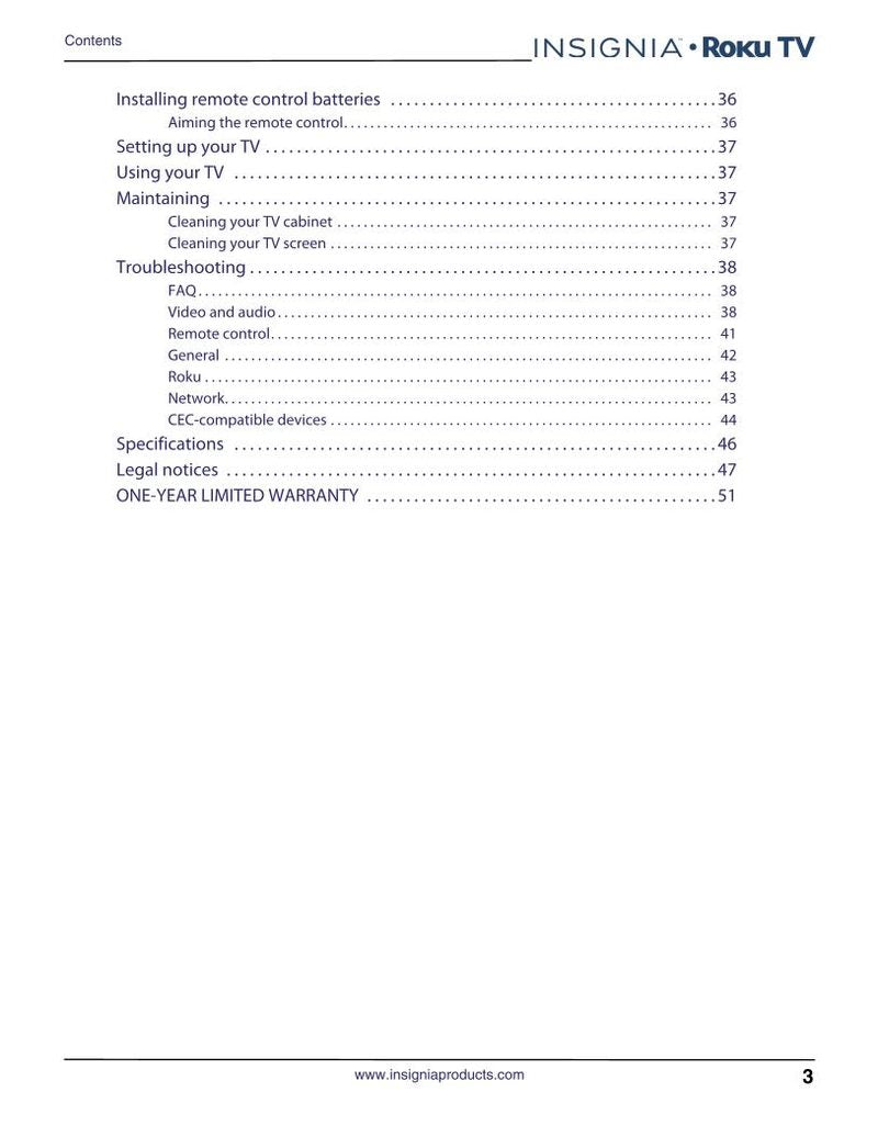 Insignia NS-49DR420NA18 TV Operating Manual