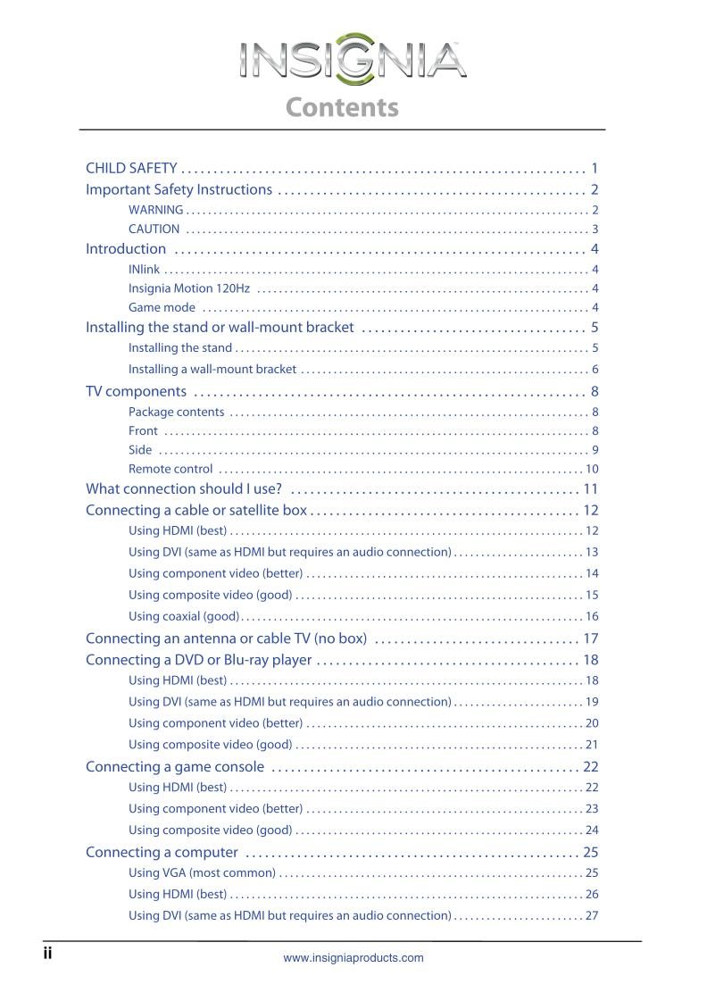 Insignia NS50L440NA14 TV Operating Manual