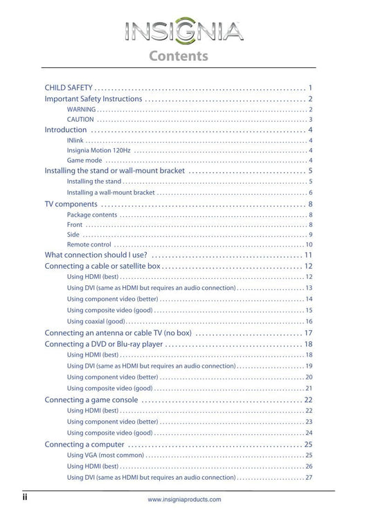 Insignia NS50L440NA14 TV Operating Manual