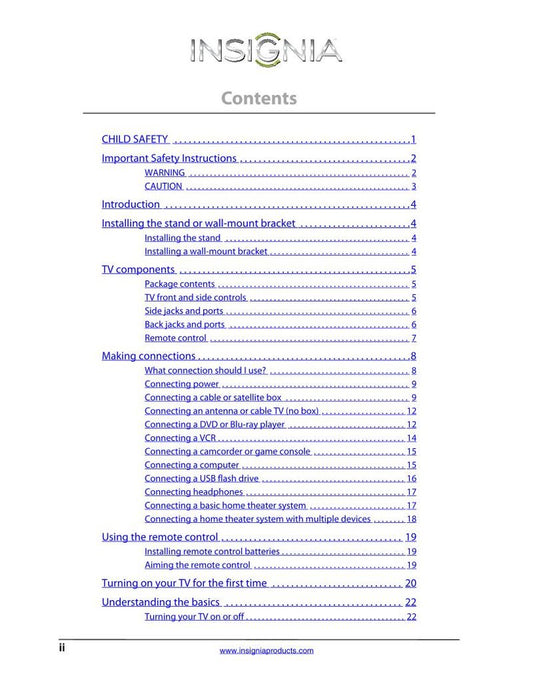 Insignia NS19E320A13 TV Operating Manual