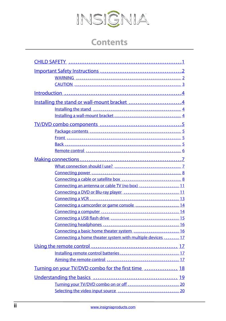 Insignia NS29LD120A13OM TV Operating Manual