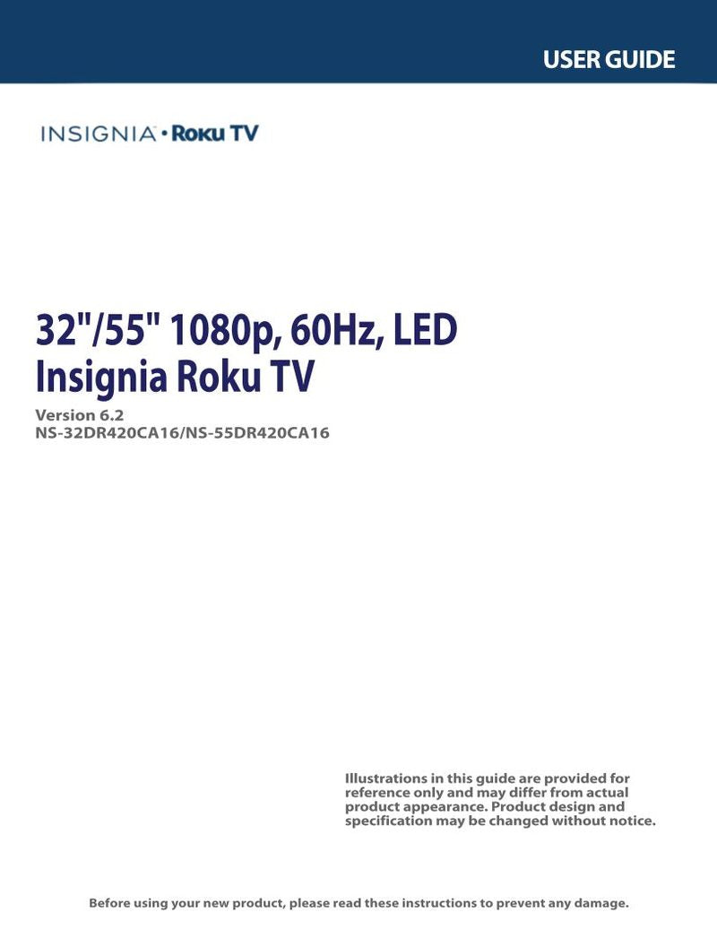 Insignia NS32DR420NA16 TV Operating Manual