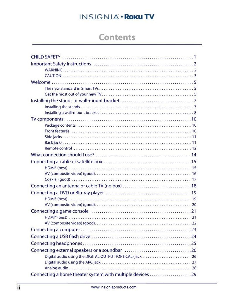 Insignia NS39DR510NA17 TV Operating Manual