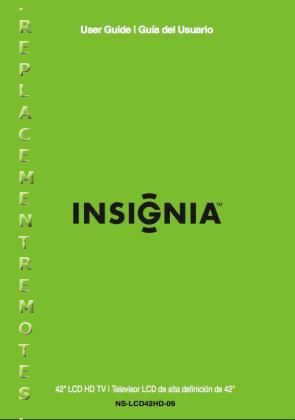 Insignia NSLCD42HD09 TV Operating Manual